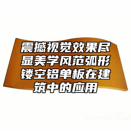 震撼视觉效果尽显美学风范弧形镂空铝单板在建筑中的应用