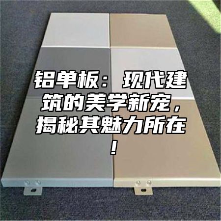 铝单板：现代建筑的美学新宠，揭秘其魅力所在！