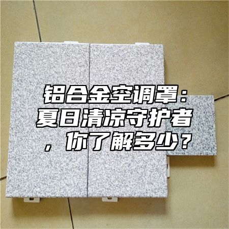 铝合金空调罩：夏日清凉守护者，你了解多少？