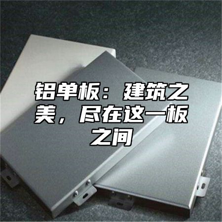 铝单板：建筑之美，尽在这一板之间